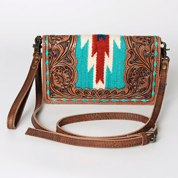 American Darling Cross Body Hand Tooled Saddle Blanket Genuine Leather Western Women Bag Handbag Purse | Crossbody for Cute